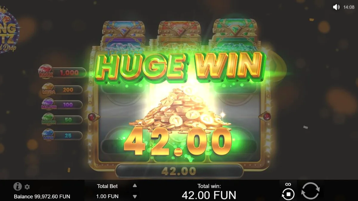 Tampilan visual mewah slot Bling Blitz Diamond Drop dengan simbol berlian dan emas.